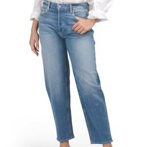 PAIGE Alexis Covered Button Fly Barrel Jeans NWT
